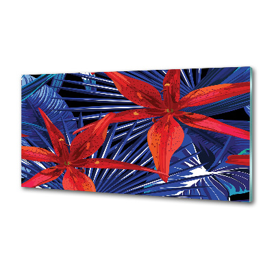 Kitchen splashback Tropical flowers