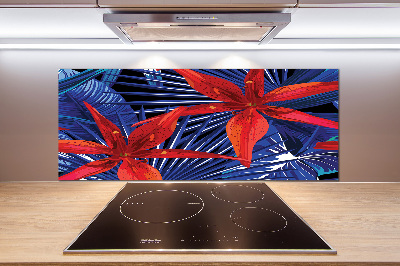 Kitchen splashback Tropical flowers