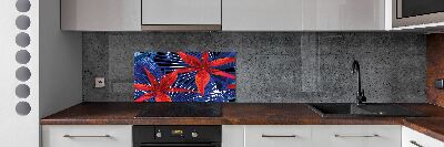 Kitchen splashback Tropical flowers