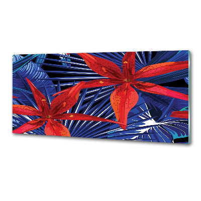 Kitchen splashback Tropical flowers