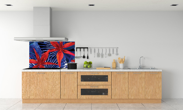 Kitchen splashback Tropical flowers