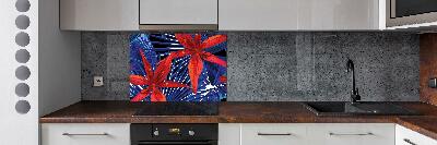 Kitchen splashback Tropical flowers