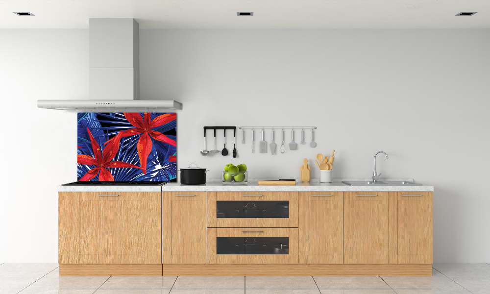 Kitchen splashback Tropical flowers