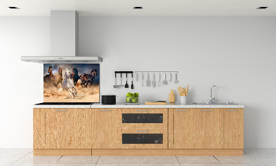 Glass splashback Horses at gallop