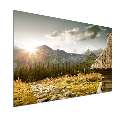 Cooker splashback House in the mountains