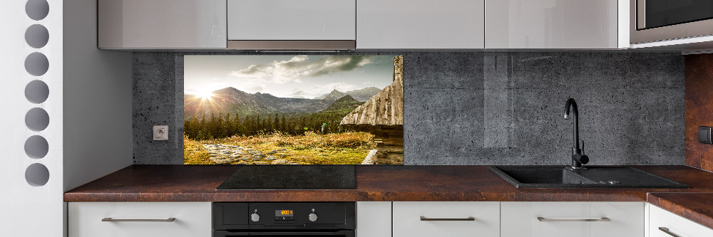 Cooker splashback House in the mountains