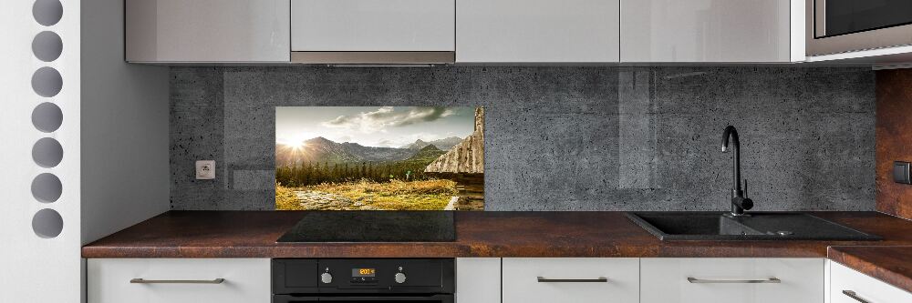 Cooker splashback House in the mountains