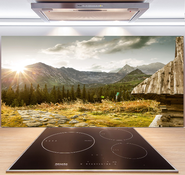 Cooker splashback House in the mountains