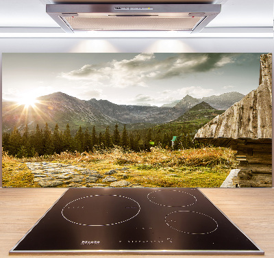 Cooker splashback House in the mountains