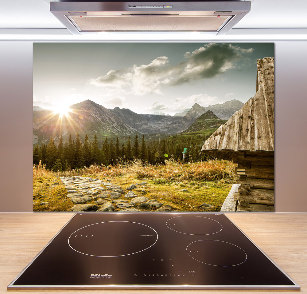 Cooker splashback House in the mountains