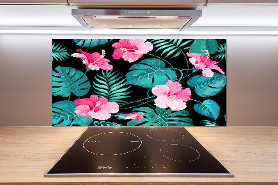 Kitchen splashback Tropical flowers