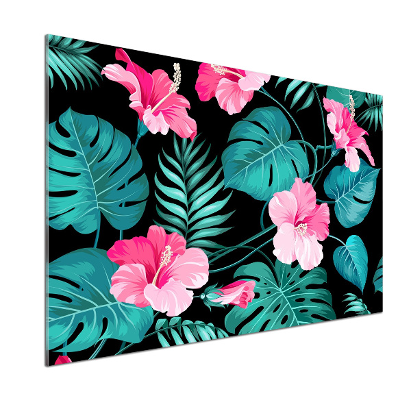 Kitchen splashback Tropical flowers