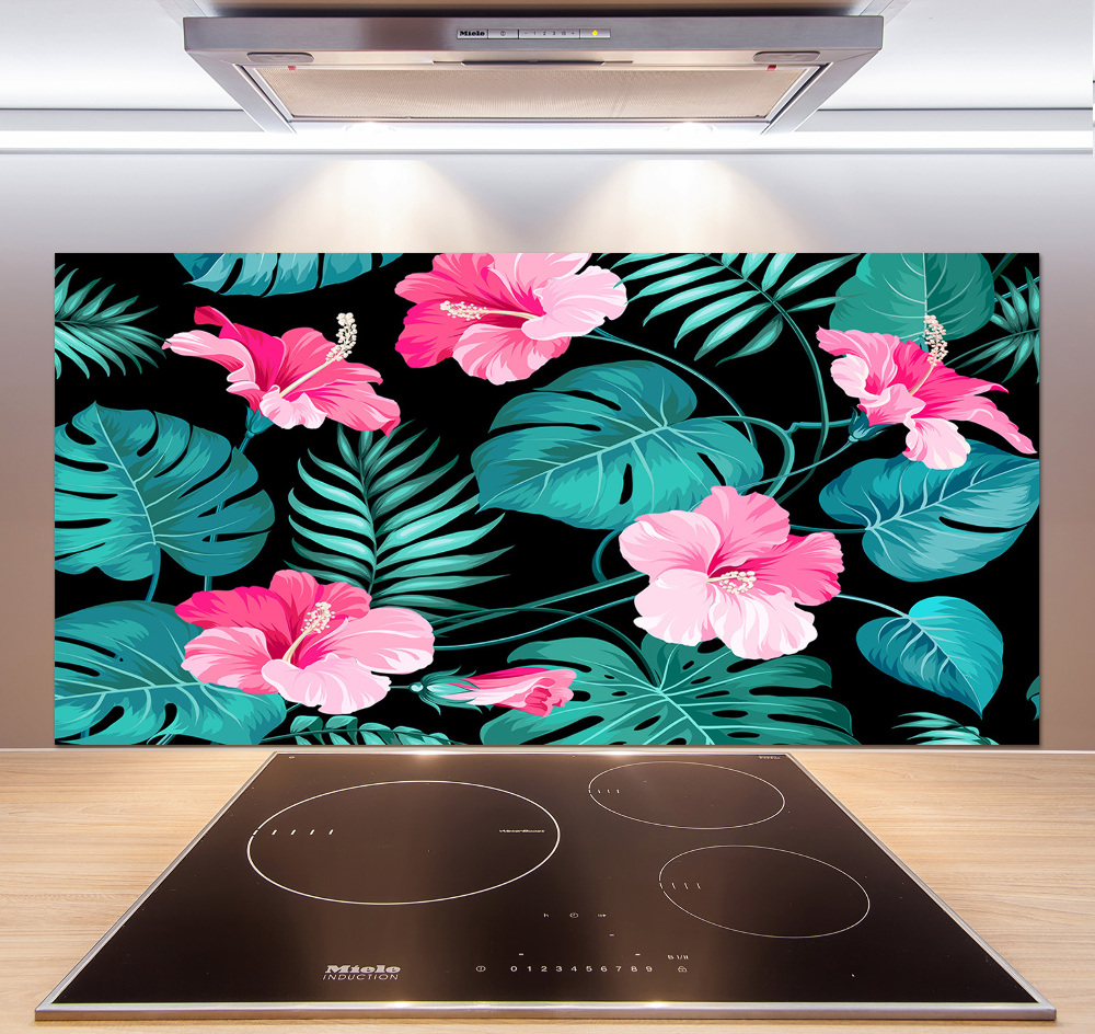 Kitchen splashback Tropical flowers