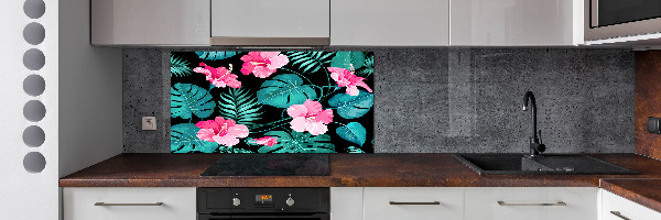 Kitchen splashback Tropical flowers