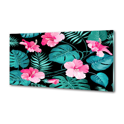 Kitchen splashback Tropical flowers