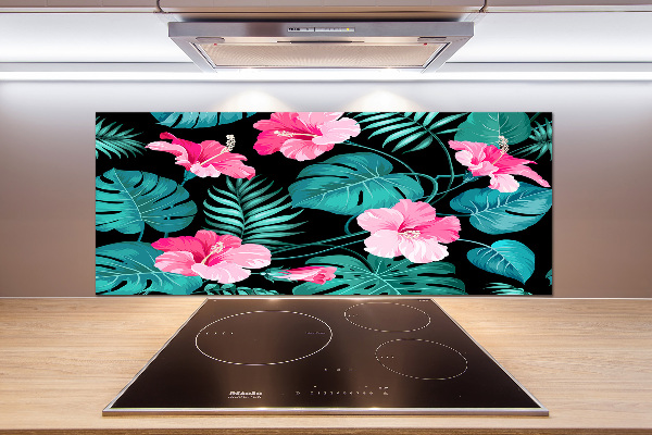 Kitchen splashback Tropical flowers