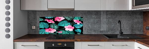 Kitchen splashback Tropical flowers