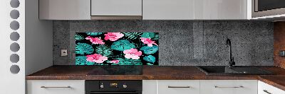 Kitchen splashback Tropical flowers