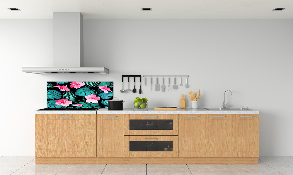 Kitchen splashback Tropical flowers