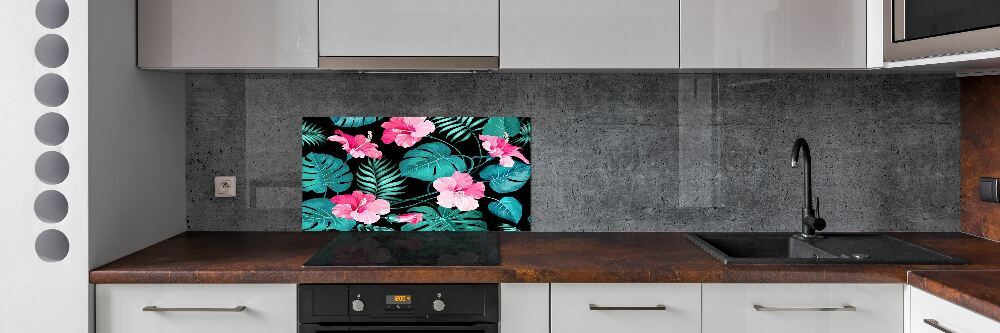 Kitchen splashback Tropical flowers