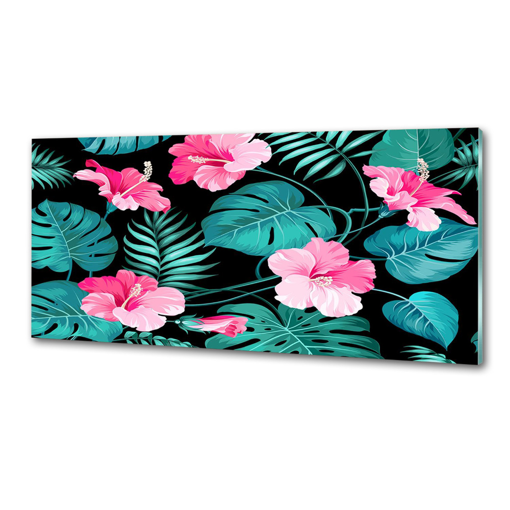 Kitchen splashback Tropical flowers