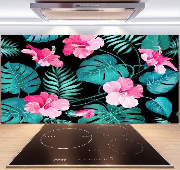 Kitchen splashback Tropical flowers