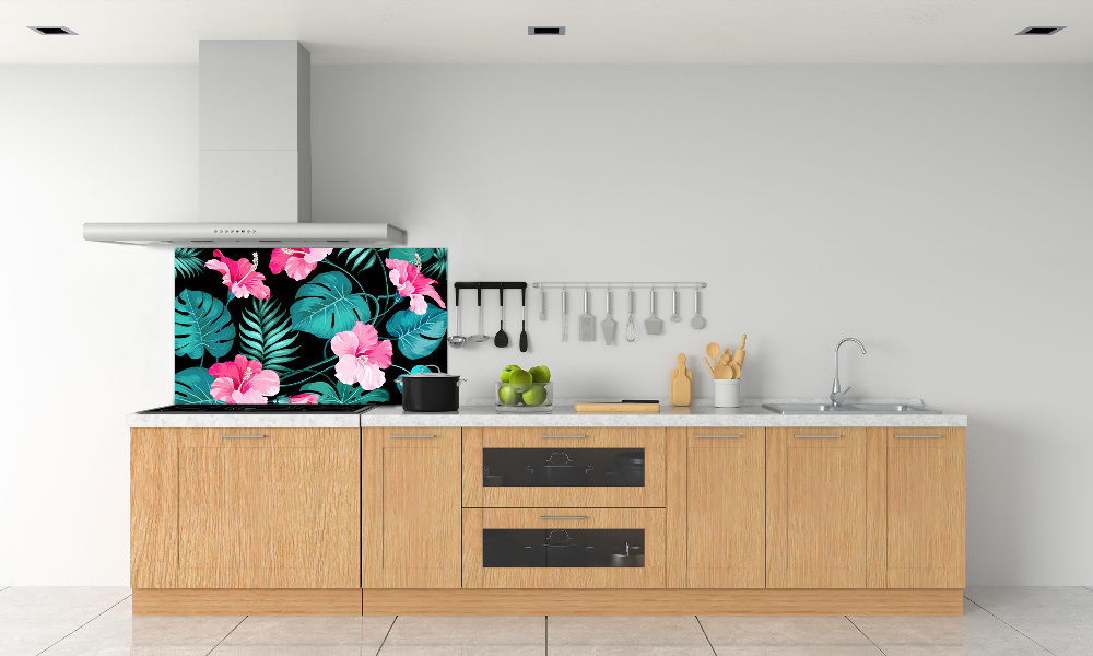 Kitchen splashback Tropical flowers