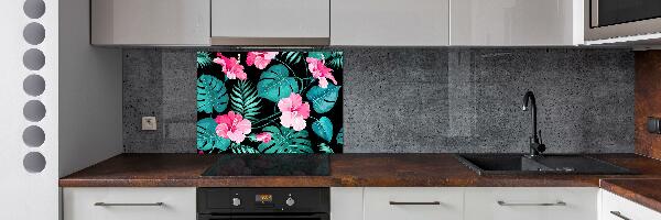 Kitchen splashback Tropical flowers