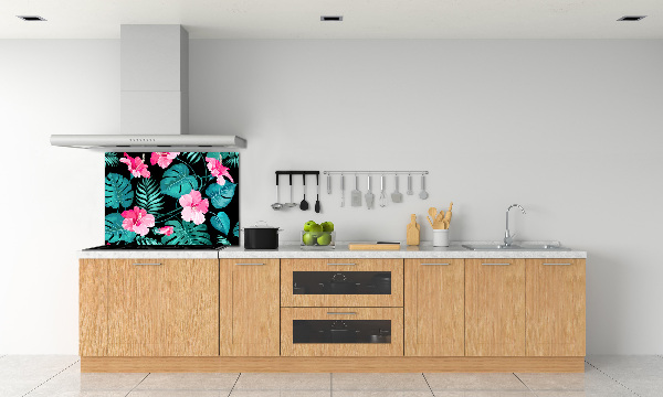 Kitchen splashback Tropical flowers