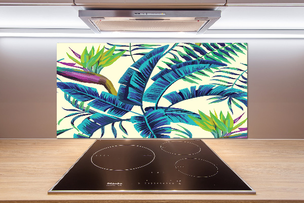 Kitchen wall panels Tropical leaves