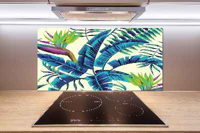 Kitchen wall panels Tropical leaves