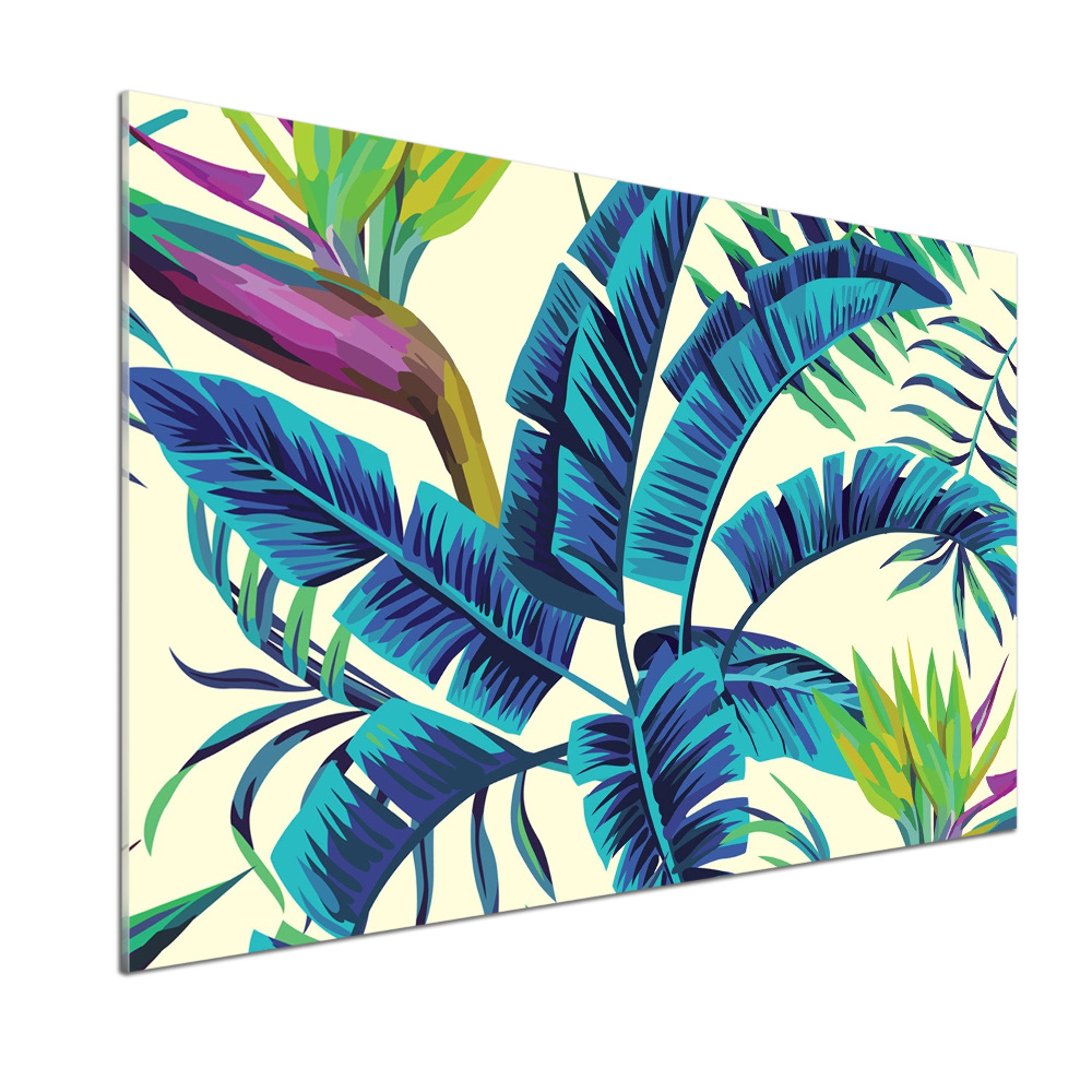 Kitchen wall panels Tropical leaves