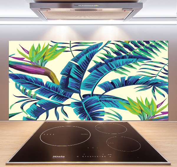 Kitchen wall panels Tropical leaves