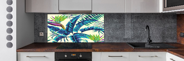 Kitchen wall panels Tropical leaves