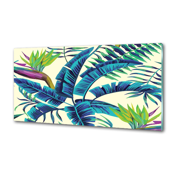 Kitchen wall panels Tropical leaves