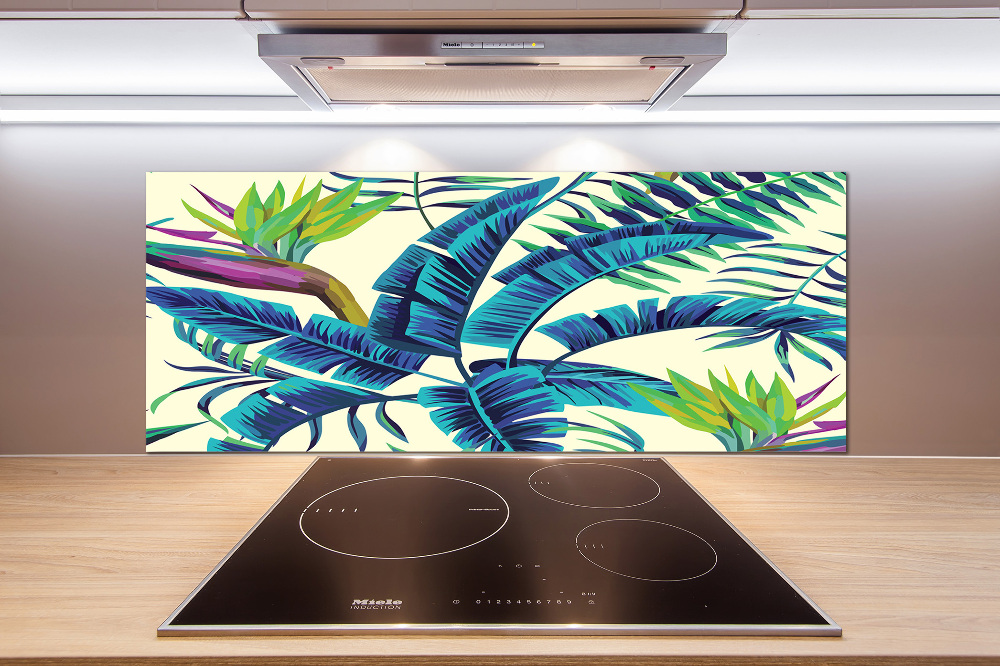 Kitchen wall panels Tropical leaves