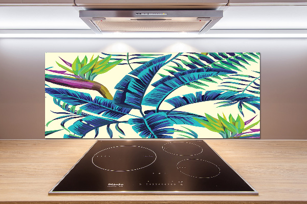 Kitchen wall panels Tropical leaves