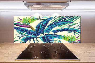 Kitchen wall panels Tropical leaves