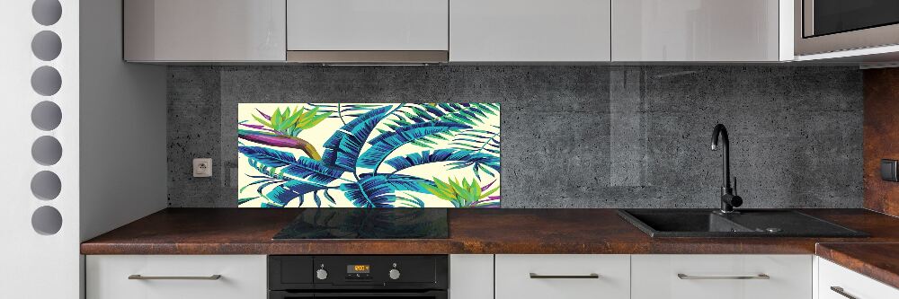 Kitchen wall panels Tropical leaves