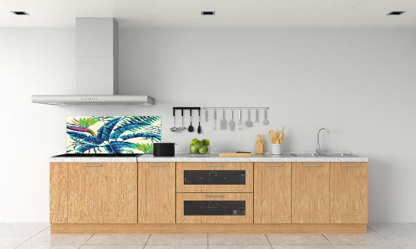 Kitchen wall panels Tropical leaves