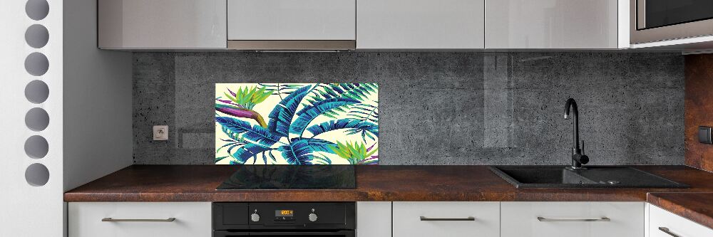 Kitchen wall panels Tropical leaves