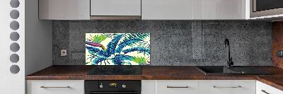 Kitchen wall panels Tropical leaves