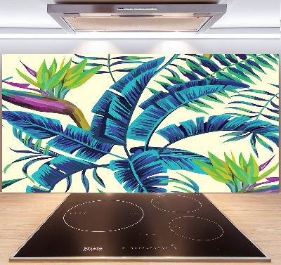 Kitchen wall panels Tropical leaves