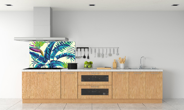 Kitchen wall panels Tropical leaves