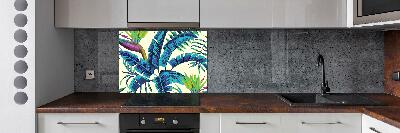 Kitchen wall panels Tropical leaves