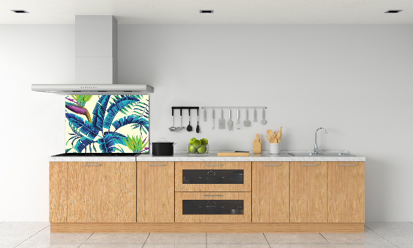 Kitchen wall panels Tropical leaves