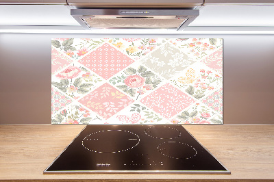 Kitchen splashback Roses and butterflies pattern