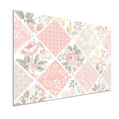 Kitchen splashback Roses and butterflies pattern