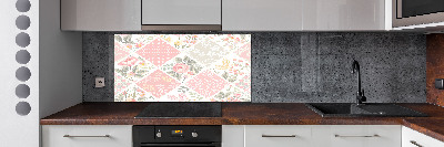 Kitchen splashback Roses and butterflies pattern