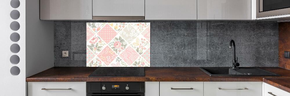 Kitchen splashback Roses and butterflies pattern